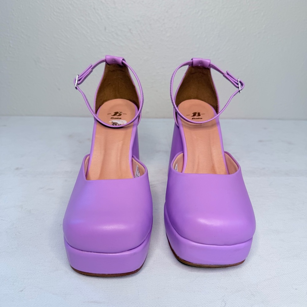 Bata purple chunky high heel sandals - Picture 11 of 11